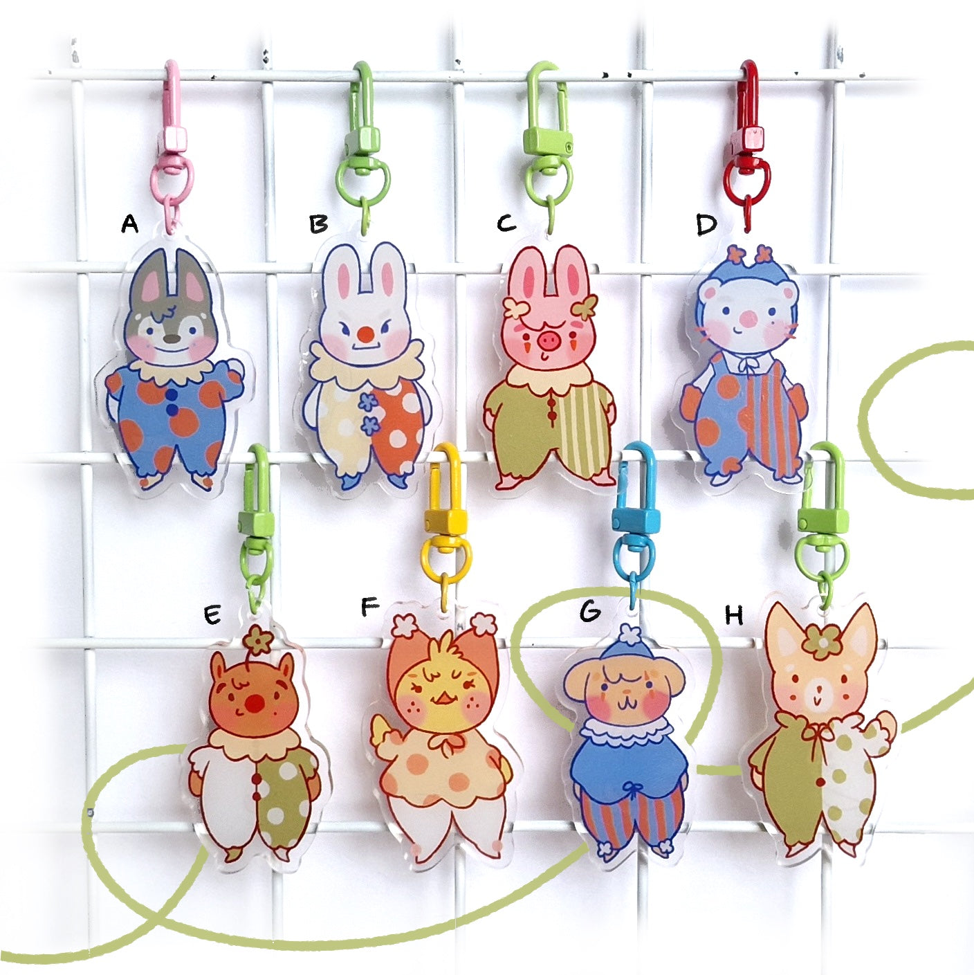 clownzoo classic acrylic charm