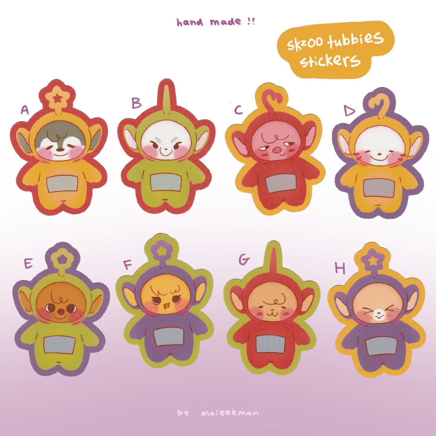skzoo tubbies stickers