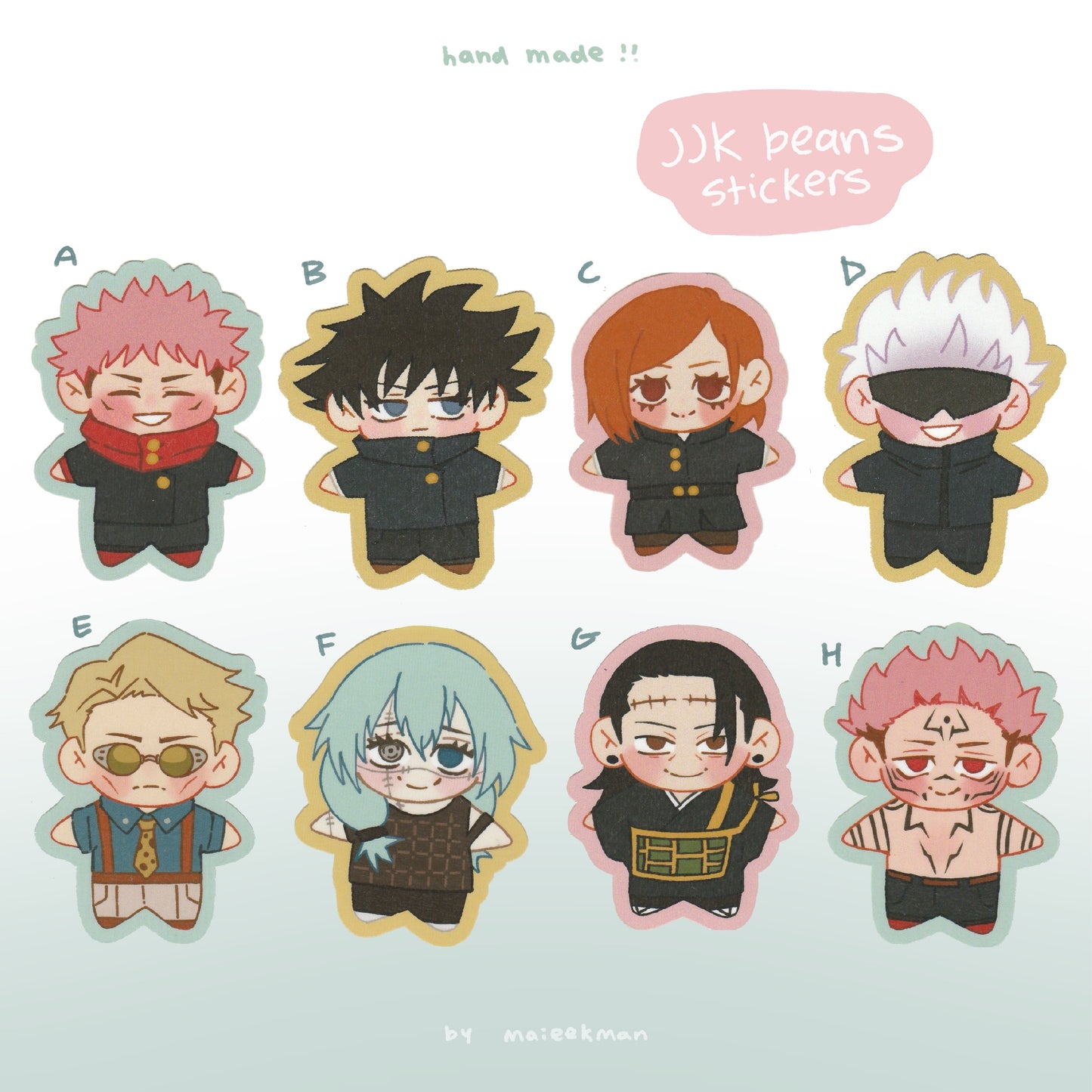 jjk s1 beans stickers