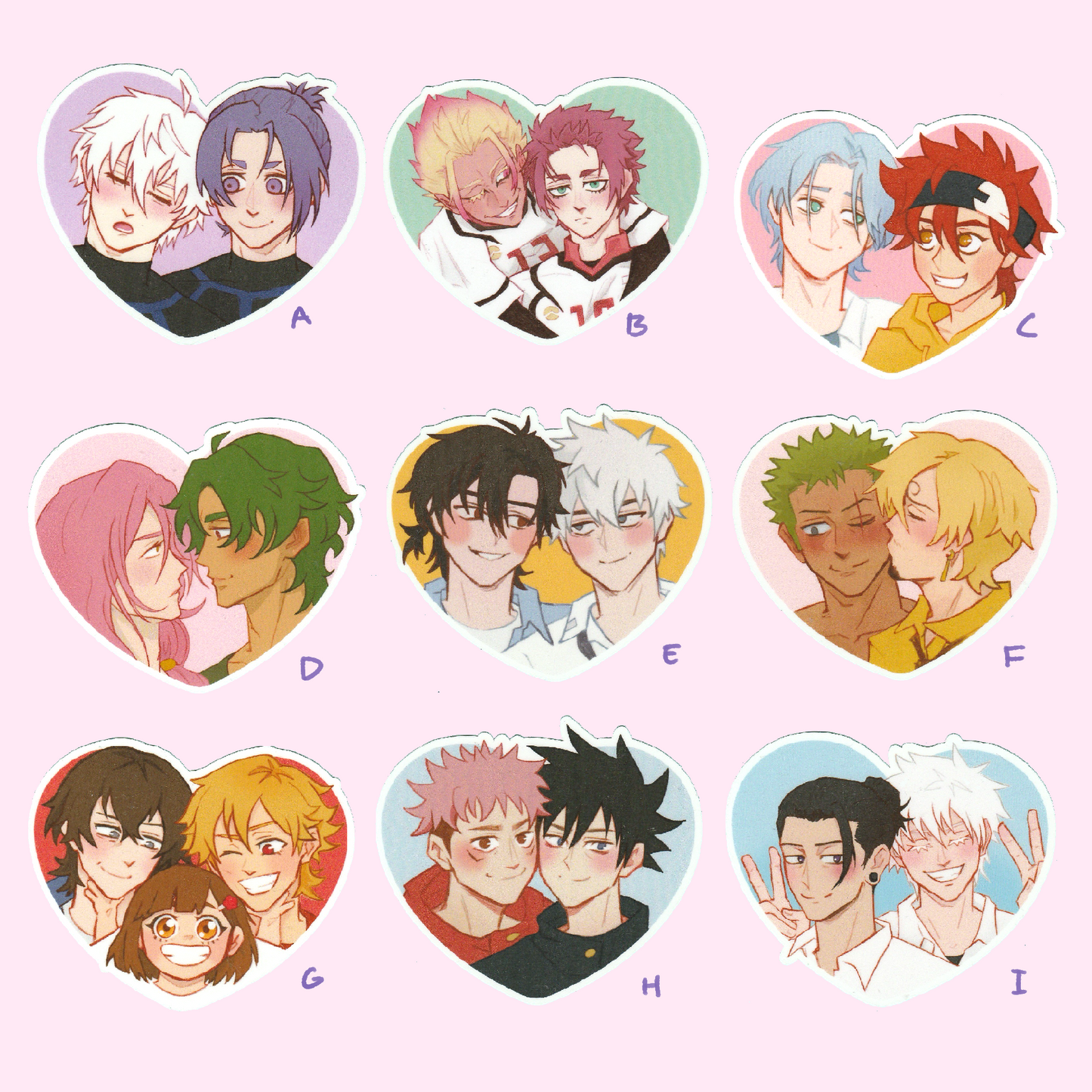 yaoi heart stickers