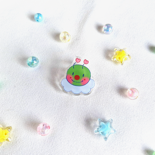 clown alien acrylic pin