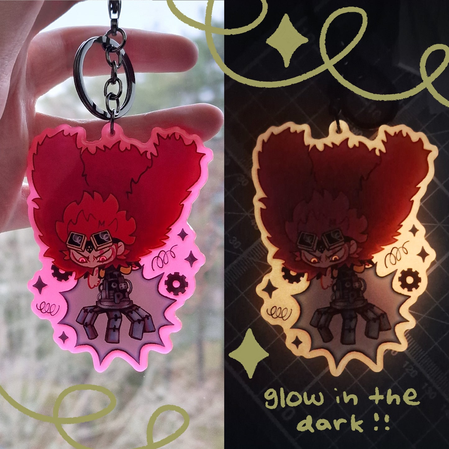 punk pirate glow in the dark charm