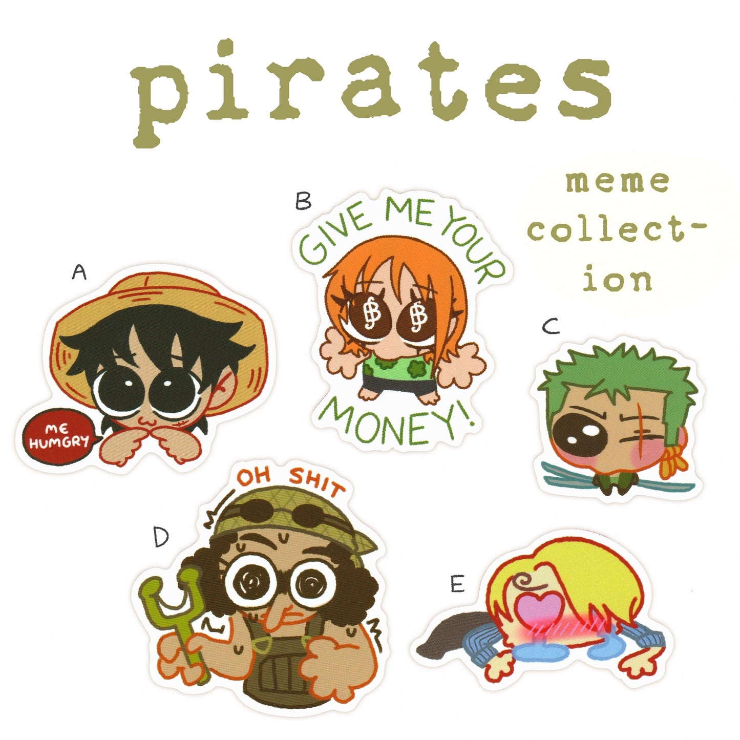 pirate meme collection vinyl stickers