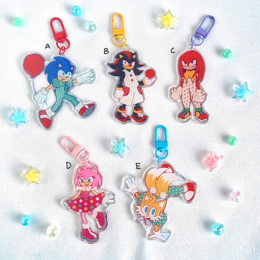 blue hedgehog & friends charms