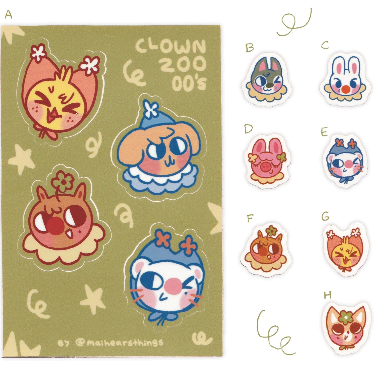 silly clowns stickers